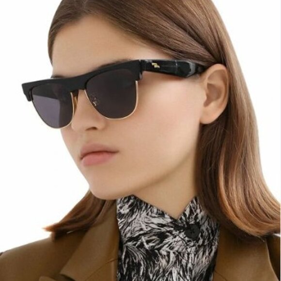 Bottega Veneta BV1003S 003 Sunglasses Ivory Havana Square Frame, Brown Lenses main image 6